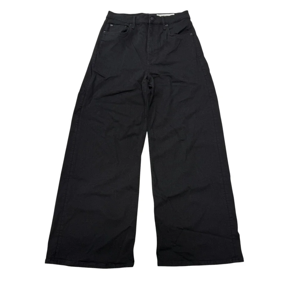 Rag & Bone Sofie High-Rise Ankle Ultra Wide Leg Jeans Black Womens 30 x 29
